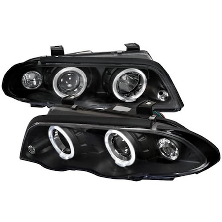 Overtime 4 Door Halo Projector Headlight for 99 to 01 BMW E46, Black - 10 x 20 x 25 in. OV2480957